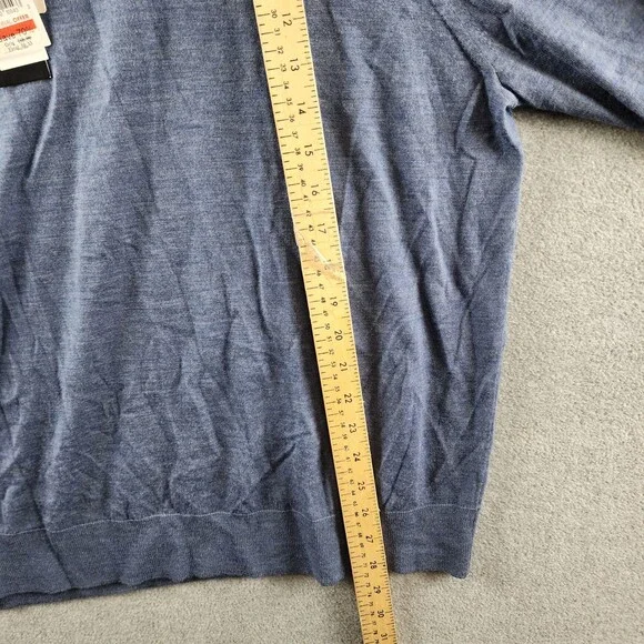 The Men's Store at Bloomingdale's Zegna Baruffa Wool Sweater Mens XXL Denim Blue - Picture 10 of 14